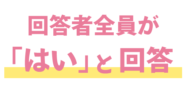 回答者全員が「はい」と回答